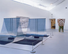Textural Space at the Whitworth Gallery Manchester, foreground: Shihoko Fukumoto, background left: Kyoko Kumai, background right: Shigeo Kubota